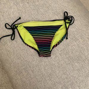 Xhilaration Multicolor Striped Side Ties Bikini Swim Bottom Medium